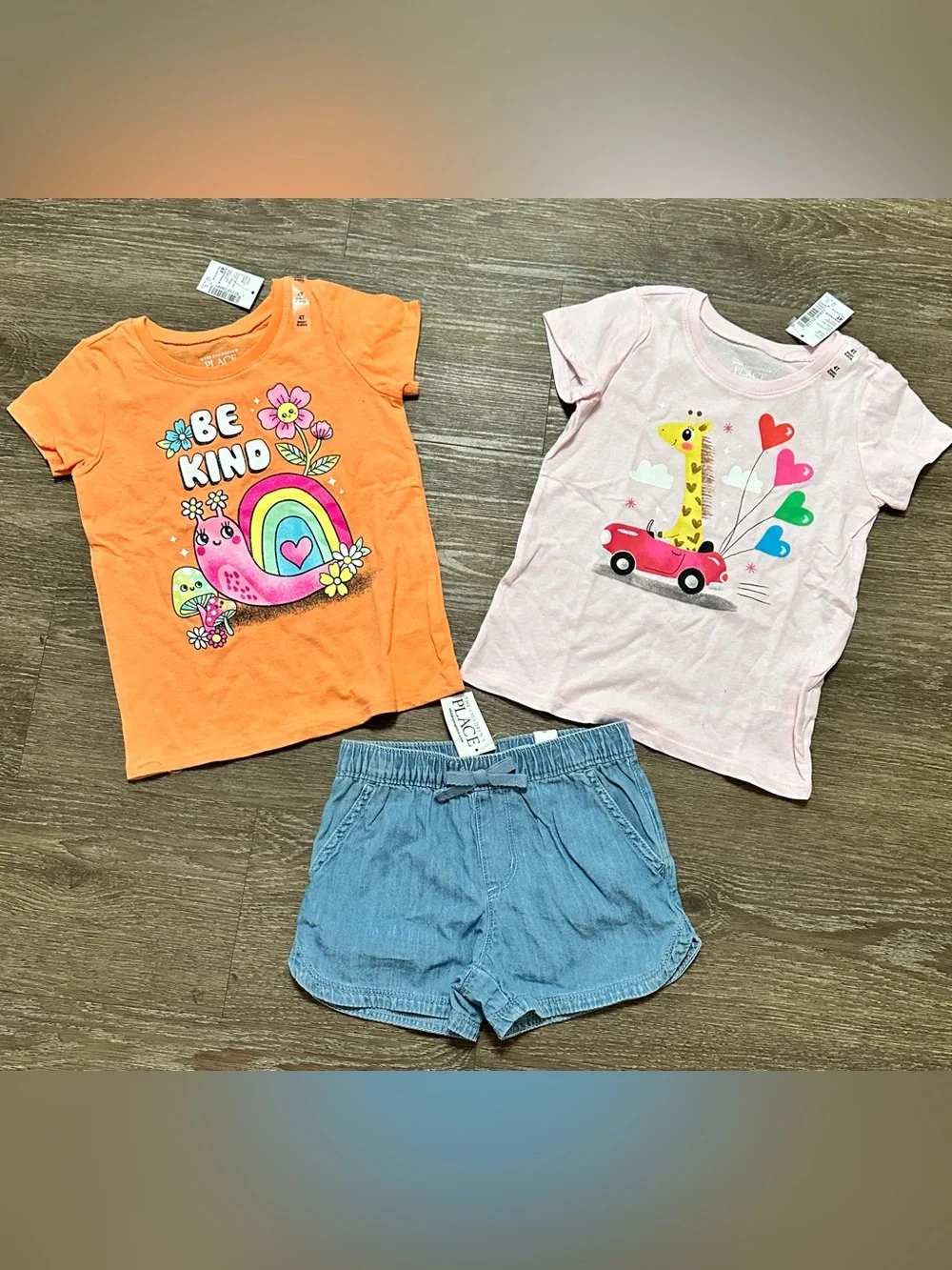 Lot The Children’s Place 2 Shirts 1 pair Shorts Size 4T NWT